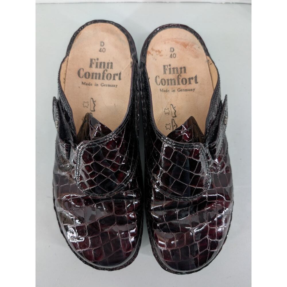 Finn Comfort Brown Leather Orb Mule Clog Croc Size 40/ US 9 Germany